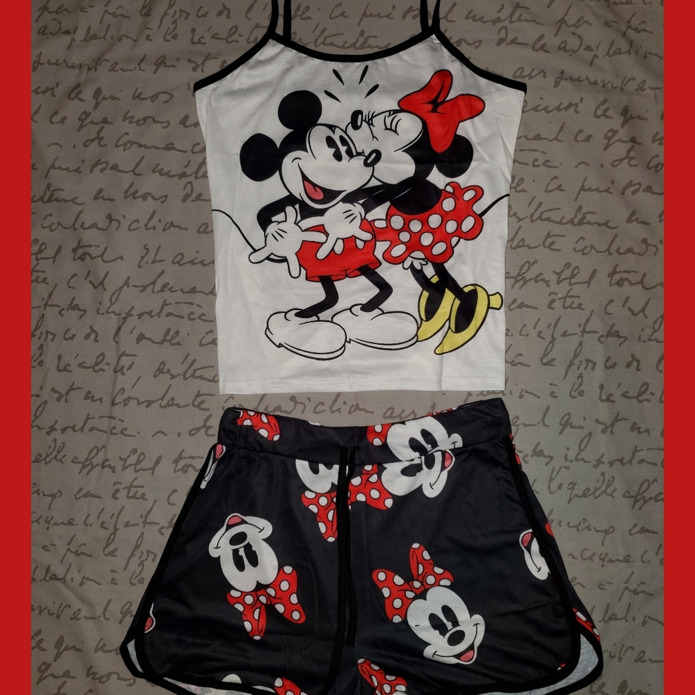 Sexy and Comfy Minnie and Mickey Mouse Pajama Set